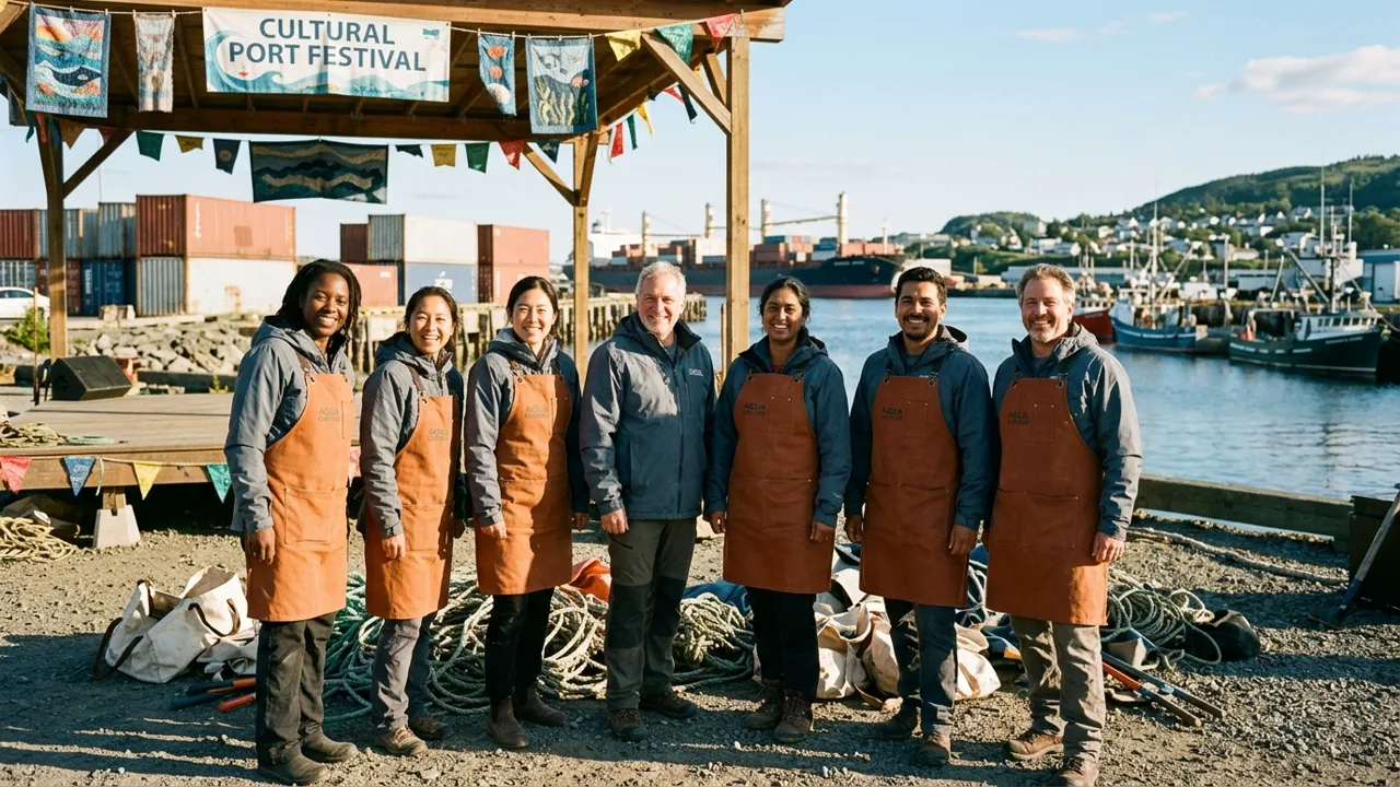 Bénévoles et médiateurs entourant les familles lors d'un dimanche flottant d'AQUA CULTURE